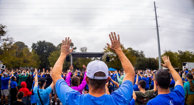 Community event at Church's Chicken with happy customers