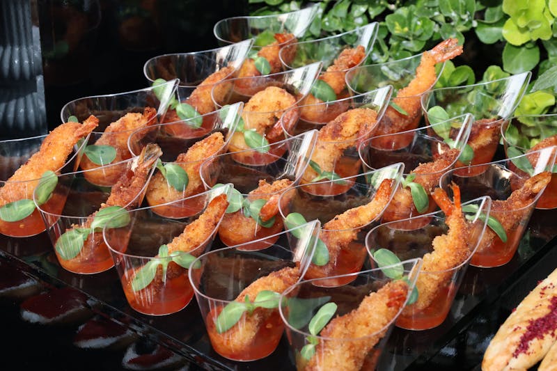 Corporate catering event with Church's Chicken spread