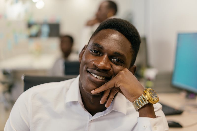 Smiling team member ready to serve customers